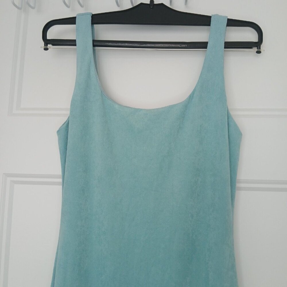 LUX LA Aqua Bodycon Maxi Dress Small Babydoll Stretch Tank Dress P2P 11.5" - Picture 3 of 6